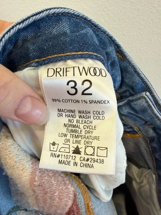 NWT DRIFTWOOD x Free People Farrah Sunset Embroidered Flare Leg Jeans Sz32 Boho - Picture 7 of 7